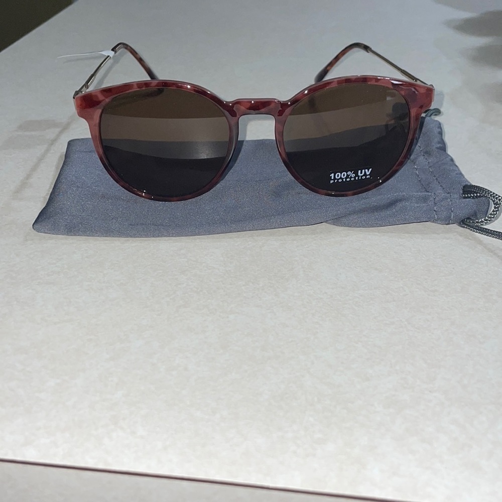 LOFT round  sunglasses color dark persimmon nwt